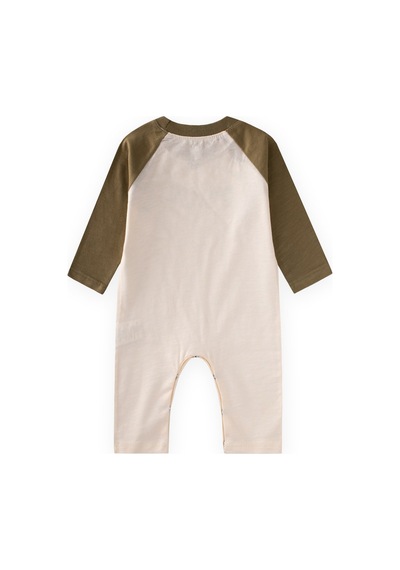 Cigit Reglan Kol Uzun Kollu Tulum 0-3 Yaş Ekru Olive