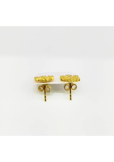 Oriental Kuyumculuk Jewellery Gold Altın Rengi Kar Tanesi Gümüş Küpe Gold