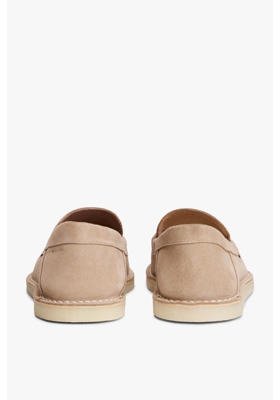 Tommy Hilfiger Erkek Dikişli Bej Süet Loafer-13418 Bej