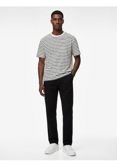 Koton Pamuklu Cepli Straight Fit Beli Bağcıklı Düğmeli Pantolon Siyah 6sam40018hw Siyah