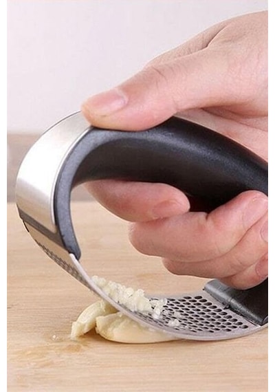 Sarımsak Ezici Paslanmaz Çelik Garlic Press Açık Bej