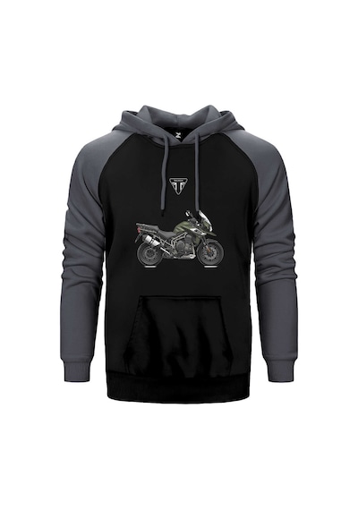Triumph Tiger Explorer Gri Renk Reglan Kol Kapşonlu Sweatshirt Gri
