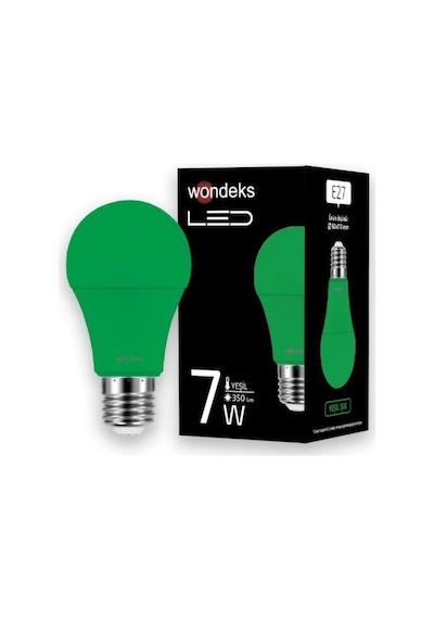 Led Ampul E27 220V 7W 350Lm Yeşil Wondeks