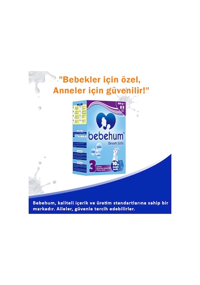 Bebehum 3 Numara Devam Sütü 9-12 Ay 800 gr x 4 Adet