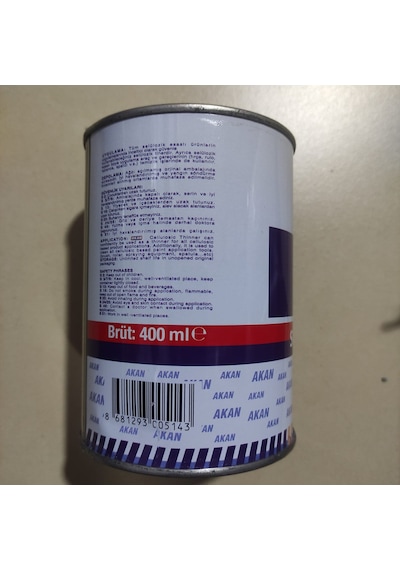 Akan Selülozik Tiner Extra Kaliteli 400 Ml Teneke Kutu Yerli Üret
