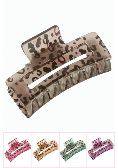 Leopar Desenli Dikdörtgen Mandal Toka 8 Cm Çok Renkli