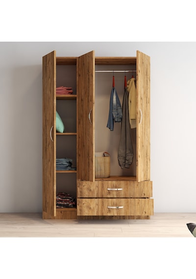 tanmob 3 Kapılı Iki Çekmeceli Geniş Gardrop Çam - Grd0502 tanmob 3 Kapılı Iki Çekmeceli Geniş Gardrop Çam - Grd0502