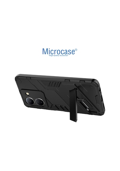 Vivo Y36 Matrix Serisi Armor Standlı Kılıf - Siyah Al3416