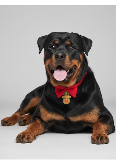 Yılbaşı Geyiği Köpek Papyon Tasması Kırmızı Fiyonk Boyun Aksesuarı Noel Temalı Köpek Süsü Orta Ve Büyük Irklar İçin