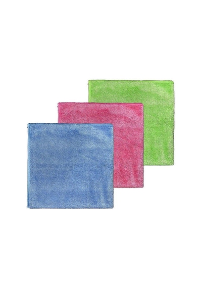Silver Home Extra Parlak Doku Mikrofiber Temizlik Toz Cam Bezi - 300 Gsm - 40x40 Cm. - 20 Adet Karışık