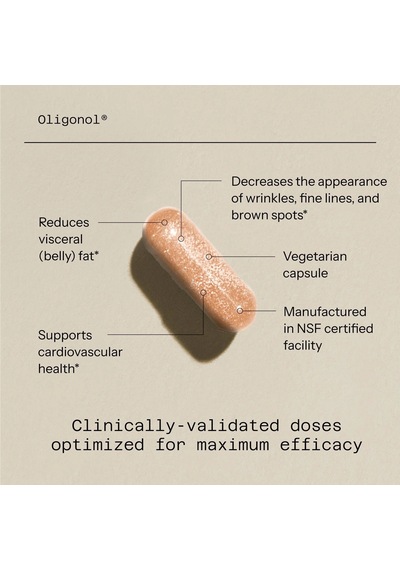 Oligonol Made From Lychee Fruit And Green Tea 30 Veg. Capsules