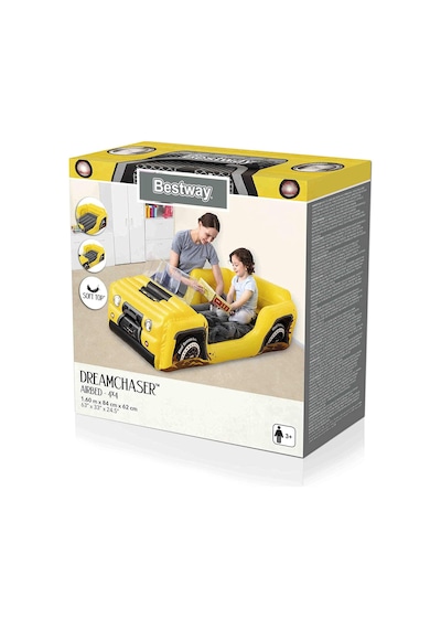 Şişirme Pompalı-Bestway 67714 4x4 Jeep Temalı Şişme Çocuk Yatağı Lacivert