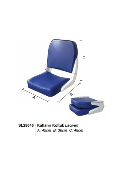 Sealux Tekne Kaptan Koltuğu. Lacivert Katlanır Koltuk 48cm