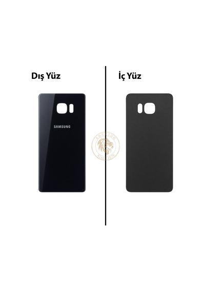 Samsung Galaxy S6 Edge Plus Siyah Renk Arka Kapak Arka Cam Batarya Kapağı Pil Kapağı Lazer Kesim Back Cover Galaxy S6 Edge Plus Uyumlu