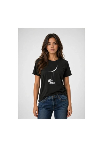 Butik İstanbul Astronot Ay Temalı Tişört Kısa Kol Yazlık Bisiklet Yaka T-shirt - Siyah Butik İstanbul Astronot Ay Temalı Tişört Kısa Kol Yazlık Bisiklet Yaka T-shirt - Siyah
