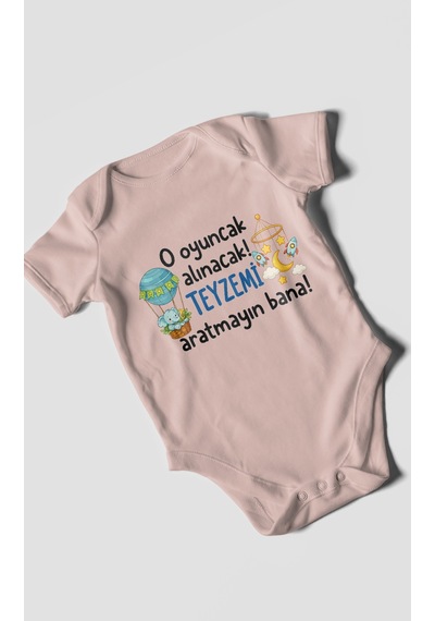 Morivokids Teyzeye Özel Kısa Kollu Bebek Body %100 Pamuk Zbn312-kk Pastel Pembe