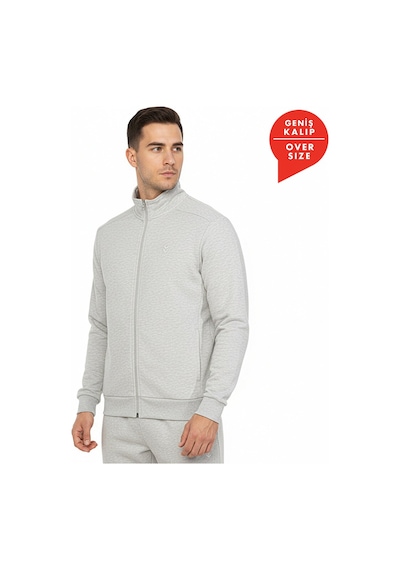 Hummel Pulse Male Fermuarlı Sweatshırt 922425-9098 Gri
