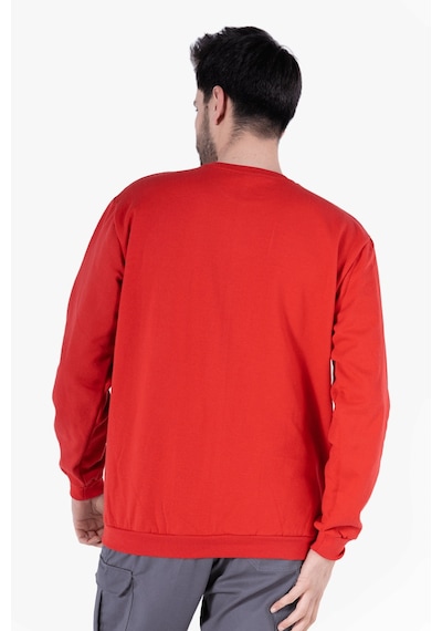 2 İplik Bisiklet Yaka Sweatshirt Kırmızı
