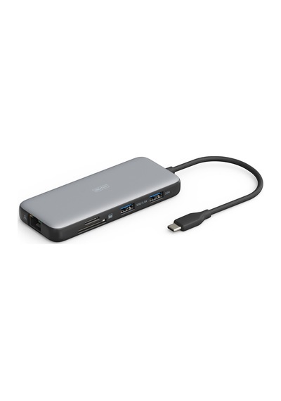 Digitus 8-port Usb-c Docking Station 2 X Hdmı 3 X Usb 3.0 1 X Rj45 1 X Sd 1 X Microsd 1 X Usb-c Pd-135372
