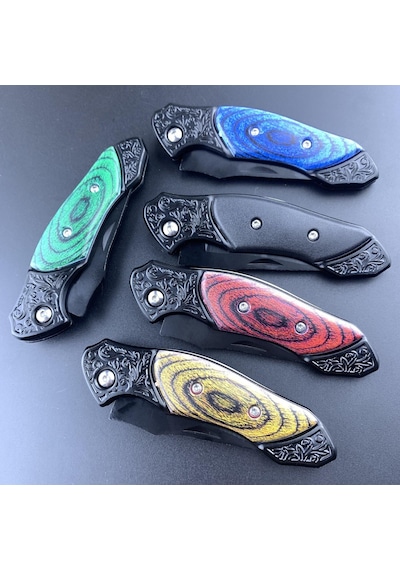 Valkyrie Mini Taktik Katlanır Çelik Outdoor Kamp Bıçak 15.8 Cm Kompakt & Dayanıklı Tasarım Kırmızı Kırmızı