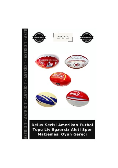 Delux Serisi Amerikan Futbol Topu Liv Egzersiz Aleti Spor Malzemesi Oyun Gereci Çok Renkli