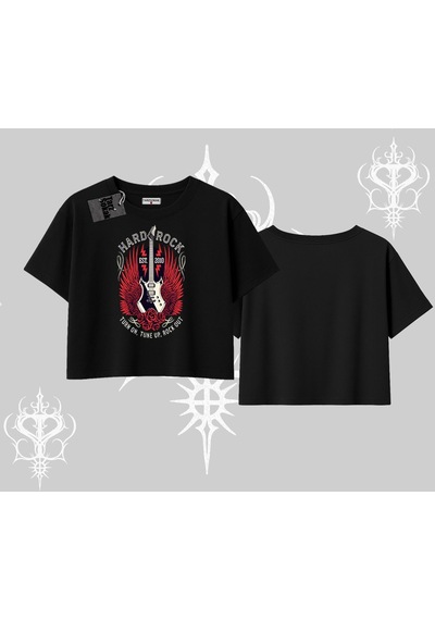 Startmore Startmore Oversize Crop Tshirt Hard Rock Winged Guitar Rebellion Siyah Startmore Startmore Oversize Crop Tshirt Hard Rock Winged Guitar Rebellion Siyah