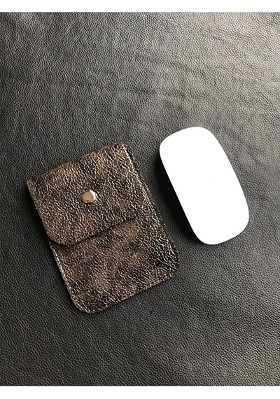 Magic Mouse Kılıfı Apple Uyumlu Hakiki Deri Çıtçıtlı Kapama Tablet Kılıfı
