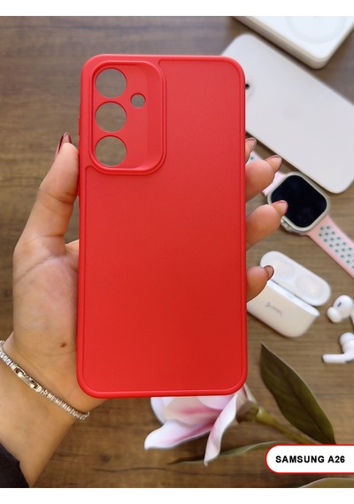 Samsung Galaxy A26 Uyumlu Kamera Korumalı Darbeye Dayanıklı Renk Atmayan Keep Silikon Kılıf Kırmızı