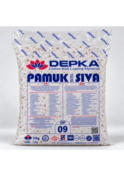 Depka Pamuk Sıva Dp09 2 Kg 7-8 M² İpek Sıva Alternatifi Isı Ve Ses Yalıtımlı Dekoratif Sıva
