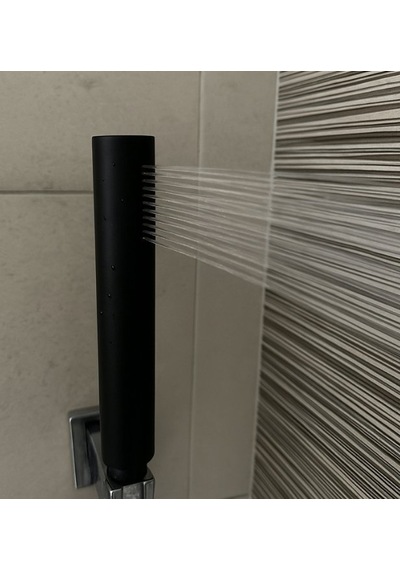 Modern Mat Siyah El Duş Başlığı - 3d Tasarım Minimalist Banyo Batarya Aksesuarı Ve Masaj Etkili Duş Seti