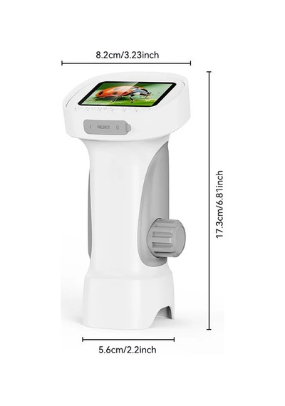 395 Gri Taşınabilir Dijital Çocuk Mikroskobu - 2.4 İnç Ips Ekranlı, 1080p Full Hd, 1000x Zoom, 8 Led Işıklı Eğitici Bilim Kiti