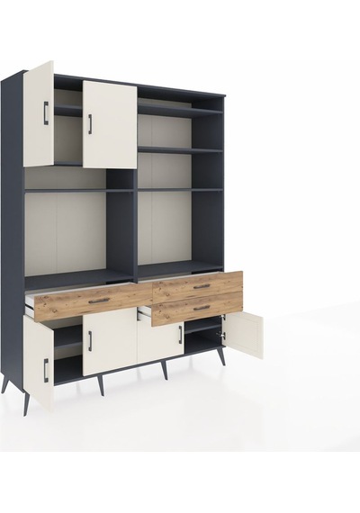 Hyperion Gardrop 10 Raflı 3 Çekmeceli 8 Kapaklı 176x44x221 Antrasit-aytaşı/çam Aytaşı/çam Hyperion Gardrop 10 Raflı 3 Çekmeceli 8 Kapaklı 176x44x221 Antrasit-aytaşı/çam Aytaşı/çam