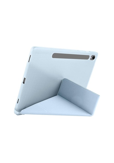 Samsung Galaxy Tab S10 Fe Sm-x520 X526 İle Uyumlu Kılıf Silikon Yumuşak Kalem Bölmeli Esnek 4 Farklı Stand Olabilen Tablet Kılıfı Mavi
