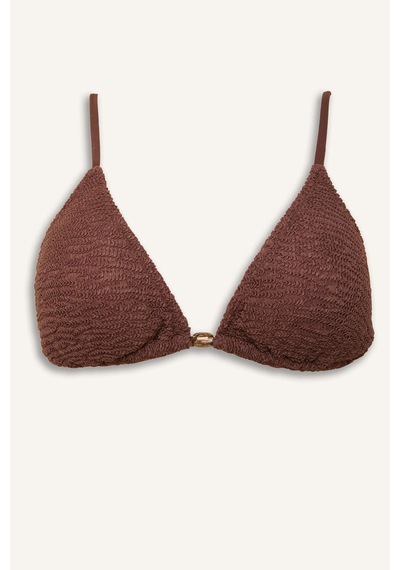 Defacto Regular Fıt Kırışık Dokulu Kumaş Kahverengi Bikini Üstü E0205ax26smbn341 Kahve-bn341