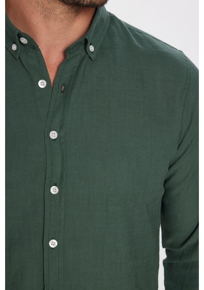 Tudors Erkek Slim Fit Dar Kesim Uzun Kollu %100 Pamuk Keten Doku Düğmeli Yaka Haki Gömlek-32802 Haki Tudors Erkek Slim Fit Dar Kesim Uzun Kollu %100 Pamuk Keten Doku Düğmeli Yaka Haki Gömlek-32802 Haki