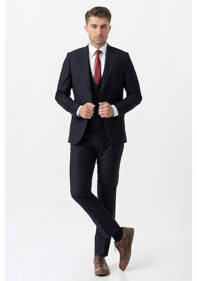 White Stone Piacenza Ty2002 Slim Fit 6 Drop Düz Takım Elbise Laci - 52 Lacivert
