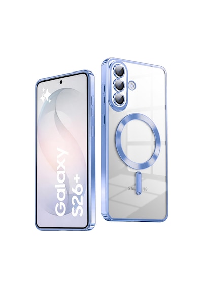 Samsung Galaxy S26 Plus Uyumlu Kılıf Kamera Lens Koruyuculu Magsafe Özellikli Telefon Kılıfı Kapak Sierra Mavi