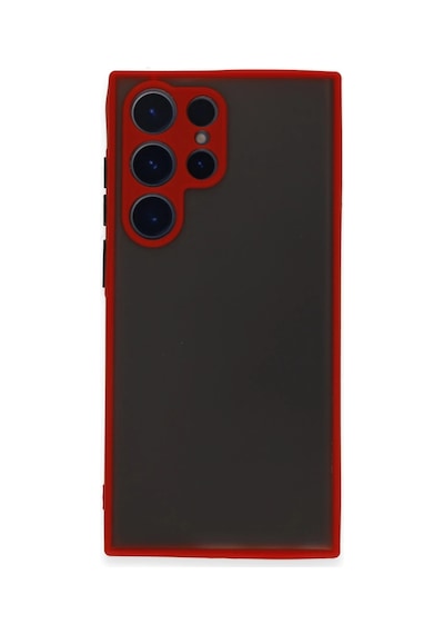 Newface - 329 - Samsung Galaxy S22 Ultra Kılıf Montreal Silikon Kapak - Csmo-tex - - Kırmızı