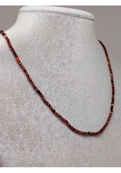 Lal (Garnet – Granat ) Taşı 2mm Kolye (Sabit Klipsli) (41260) Altın