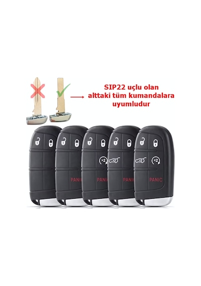 Fiat Egea Cross 500 Uyumlu Smart Kumanda Kabı Oto Anahtarlık 5 Tuşlu