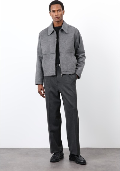 Antioch Regular Fit Dokulu Erkek Mont Antrasit