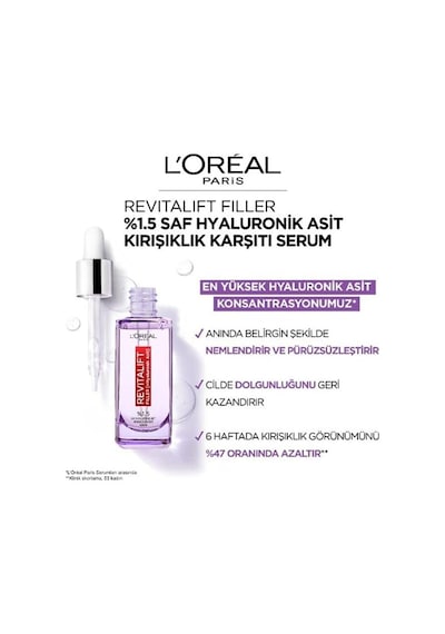 Revitalift Filler %1.5 Saf Hyaluronik Asit İçeren Kırışıklık Karşıtı Serum 30 Ml