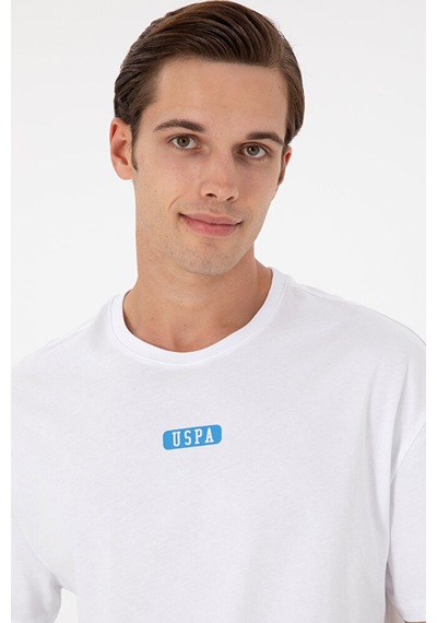 U.S. Polo Assn. Erkek Oversize Fit Bisiklet Yaka Tişört 50289280-vr024 Beyaz