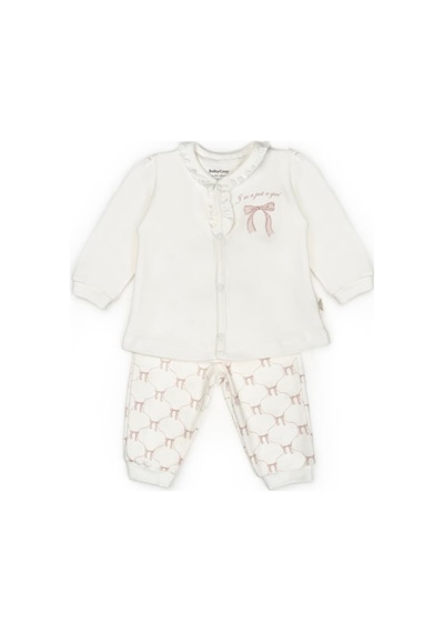 Babycosy Organic Wear Bebek Alt Üst Takım %100 Organik Pamuk , Bebek - Yenidoğan- Csy8158 Pudra