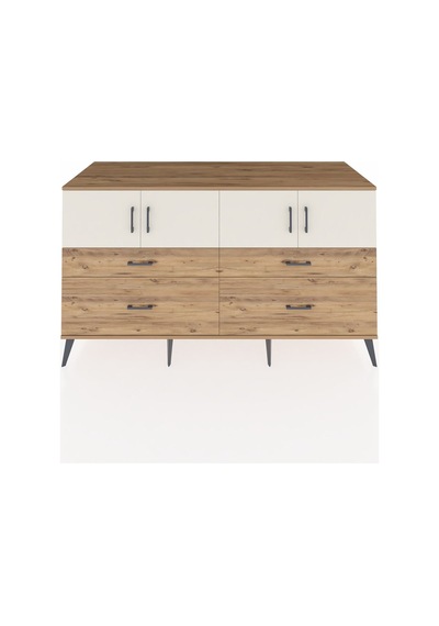 Kronos Konsol 2 Raflı 4 Çekmeceli 4 Kapaklı 176x59x99 Çam-aytaşı/ Çam-aytaşı/çam