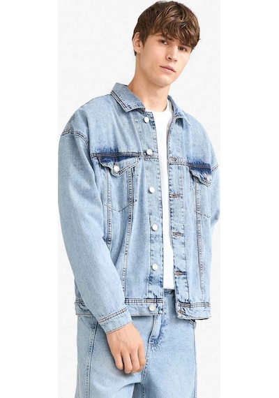 Defacto Oversize Geniş Kalıp Düğmeli Denim Ceket F4737ax25aunm39 Mavi