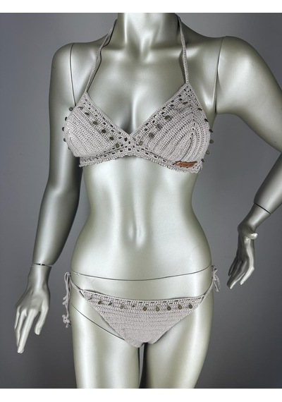 İvita Pul Detaylı Çok Tarz El Yapımı Tığ Örgüsü Bikini