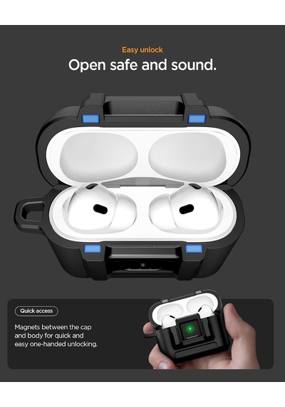 Airpods Pro 3 İle Uyumlu Kılıf Lock Fit Matte Black - Acs09825