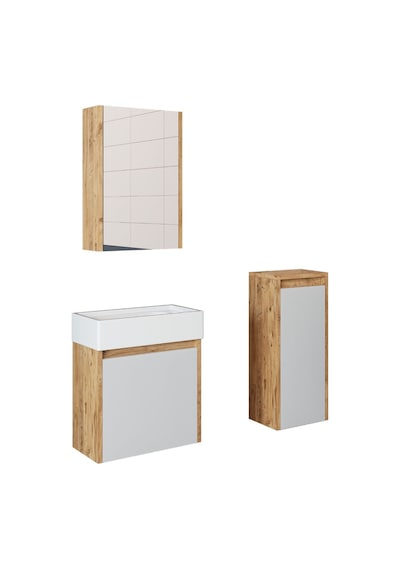Roomart Ayaksız Tek Kapaklı Lavabolu 50 Cm Banyo Dolabı+Ayna Atlantik Çam - Beyaz Roomart Ayaksız Tek Kapaklı Lavabolu 50 Cm Banyo Dolabı+Ayna Atlantik Çam - Beyaz