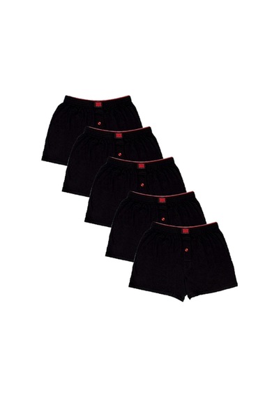 Keyal Erkek Penye Boxer Siyah - 5'li Paket Siyah